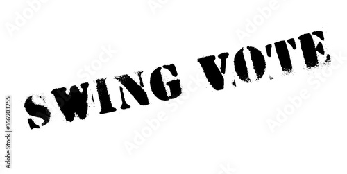 Swing Vote rubber stamp. Grunge design with dust scratches. Effects can be easily removed for a clean, crisp look. Color is easily changed.