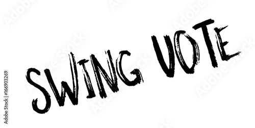 Swing Vote rubber stamp. Grunge design with dust scratches. Effects can be easily removed for a clean, crisp look. Color is easily changed.