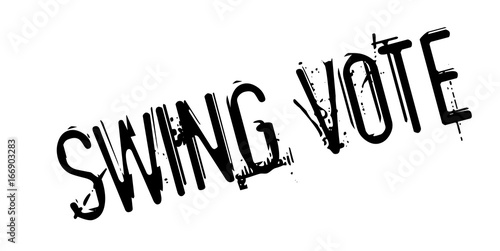 Swing Vote rubber stamp. Grunge design with dust scratches. Effects can be easily removed for a clean, crisp look. Color is easily changed.
