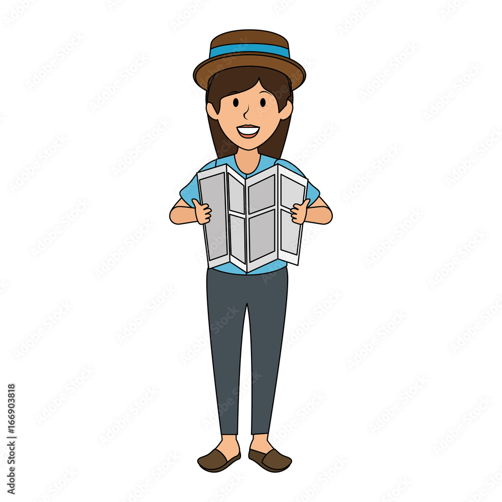 tourist woman avatar character
