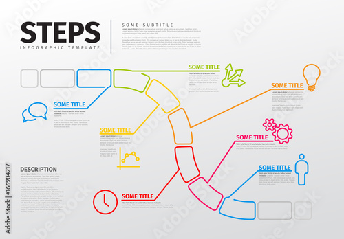 Thin line steps / progress / timeline template