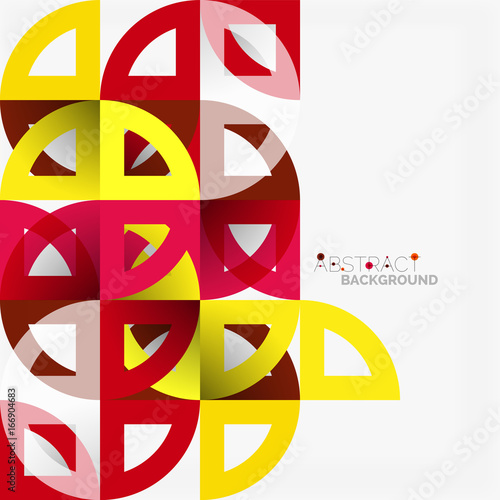 Cut paper circles, mosaic mix geometric pattern design photo