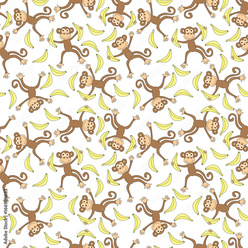 Seamless monkeys pattern