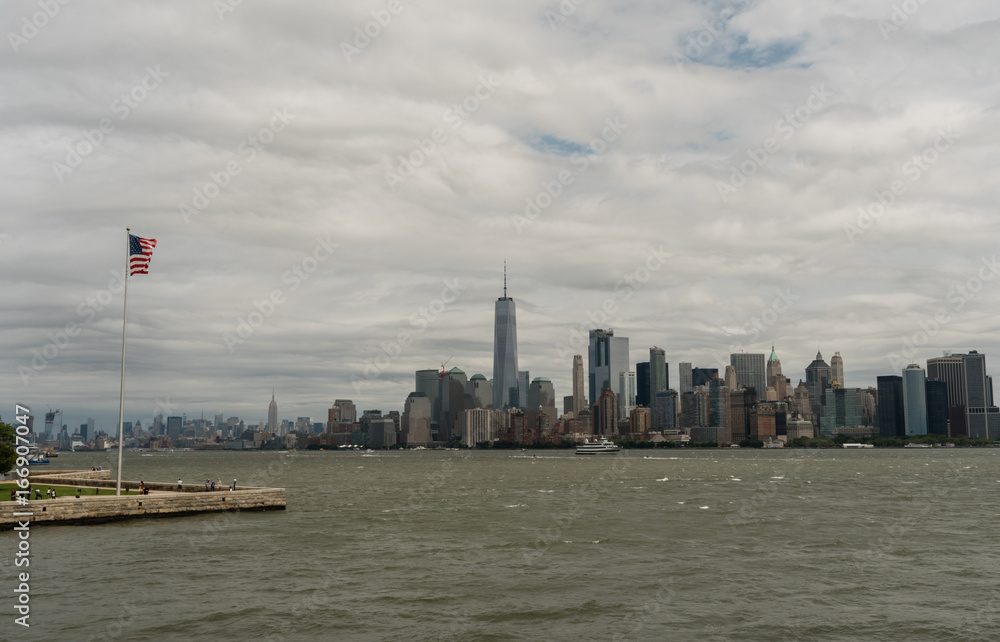 Manhattan skyline viewed from the water