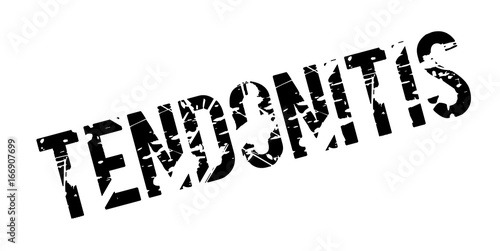 Tendonitis rubber stamp. Grunge design with dust scratches. Effects can be easily removed for a clean, crisp look. Color is easily changed.