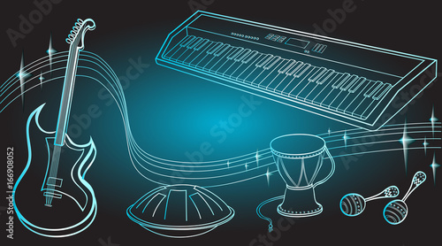 Boys music color blue