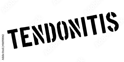 Tendonitis rubber stamp. Grunge design with dust scratches. Effects can be easily removed for a clean, crisp look. Color is easily changed.