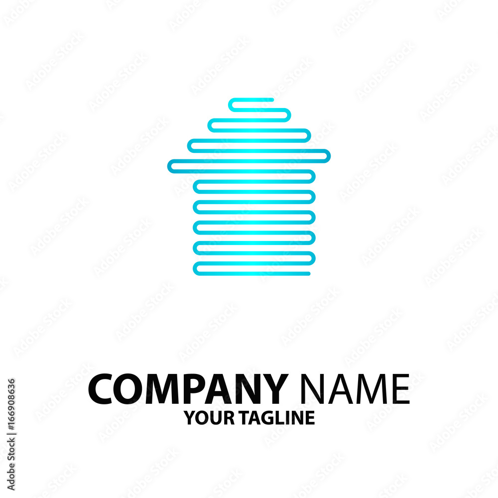 Blue Gradient Home Line logo Company