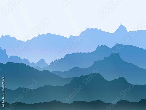 abstract vector watercolor misty mountains landscape © green_flame