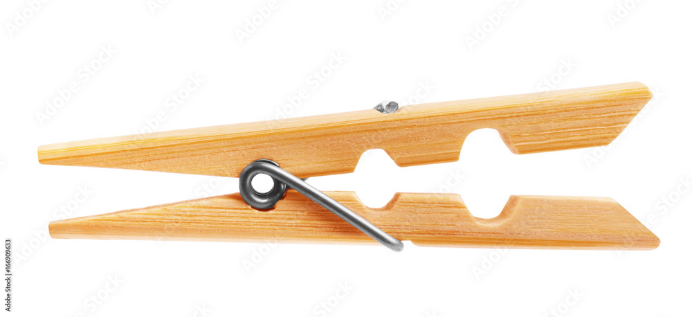 Wooden Cloth Pegs Isolated on White Background Wooden Cloth Pegs Isolated on White Background