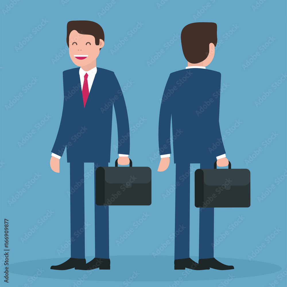 Obraz premium Cartoon young businessmen