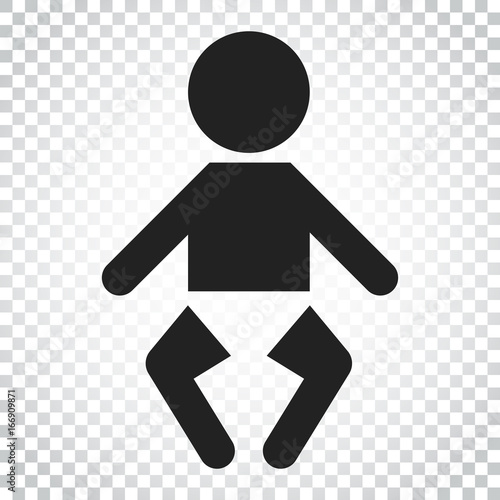 Baby vector icon. Child flat illustration. Business concept simple flat pictogram on isolated background.