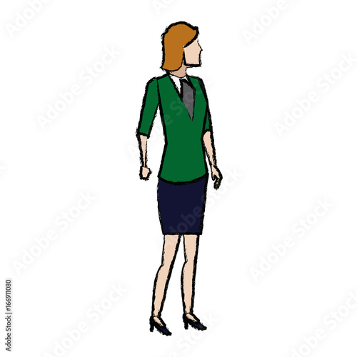 businesswoman full length gesturing with her hands