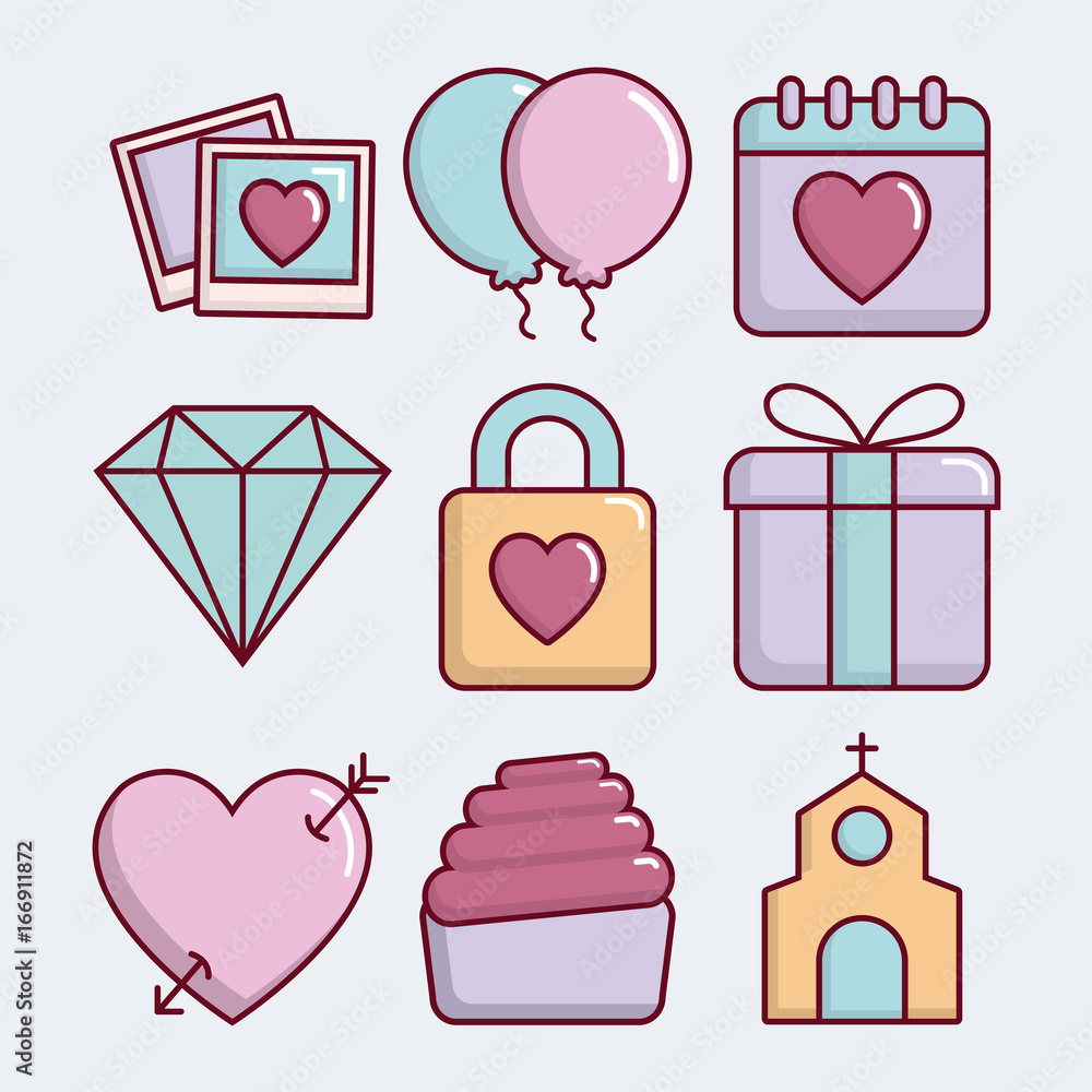 wedding related icons wedding related icons