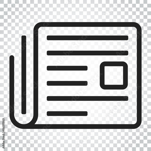 Newspaper flat vector icon. News symbol logo illustration. Business concept simple flat pictogram on isolated background.
