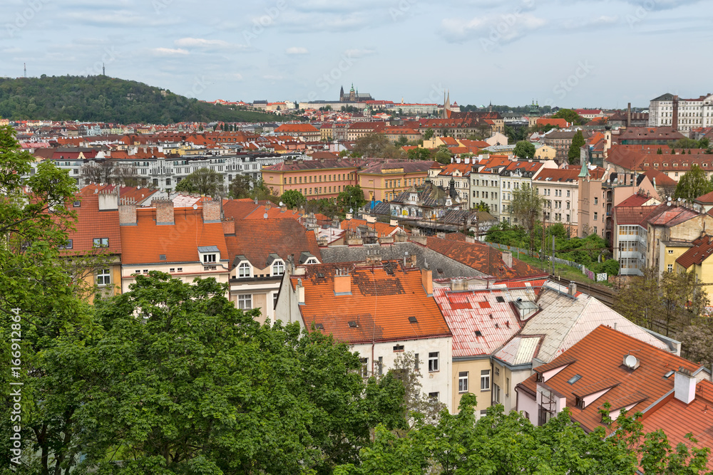 Obraz premium View of the roofs of Prague