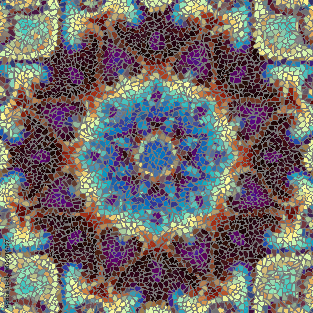 Naklejka premium Seamless background pattern. Decorative geometric mosaic art pattern.