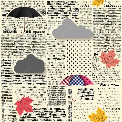 Tapety Jednolite tło wzór. Imitacja gazety retro w stylu półtonów, nieczytelna.