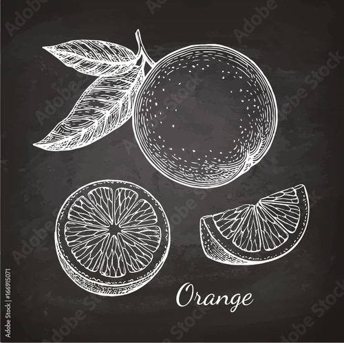 Chalk sketch of orange