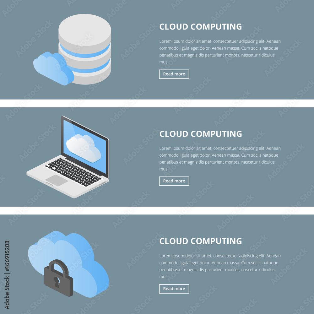 Fototapeta premium Cloud computing web banners