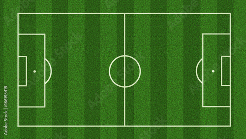 Football field / soccer field  on realistic green grass. top view. background 