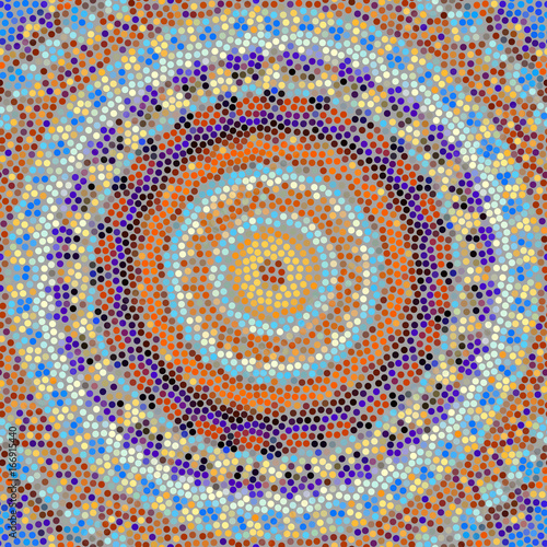 Seamless background. Mosaic art pattern of small circles. Polka dot pattern.