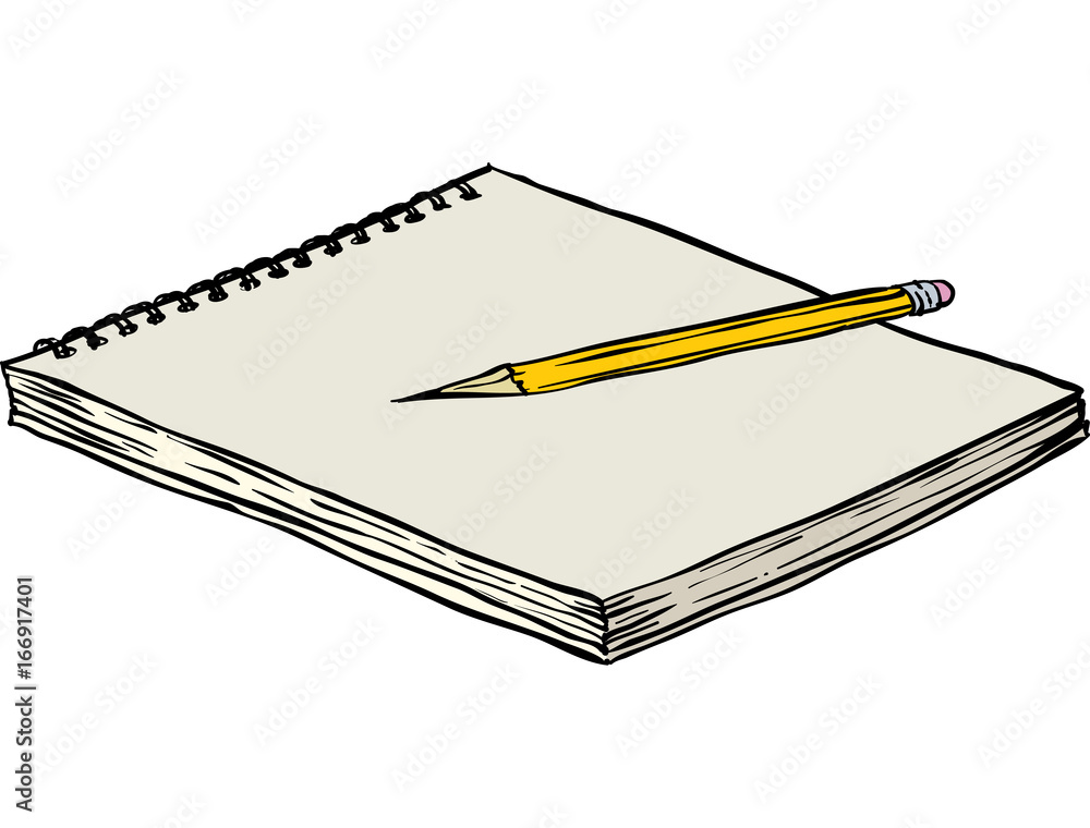 Naklejka premium Notebook and Pencil