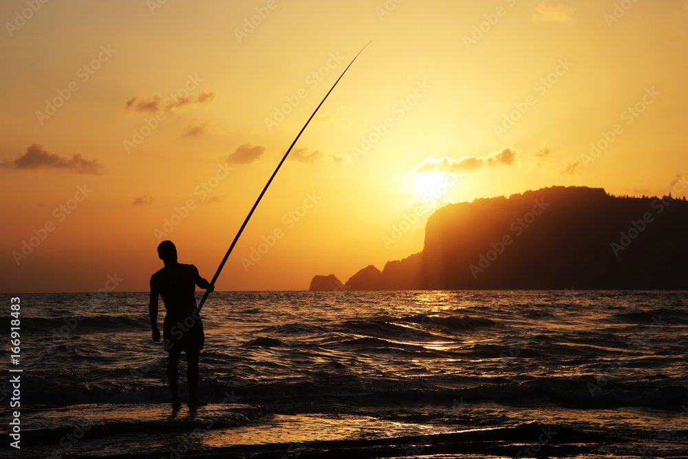 Fototapeta premium Sunset Fisherman