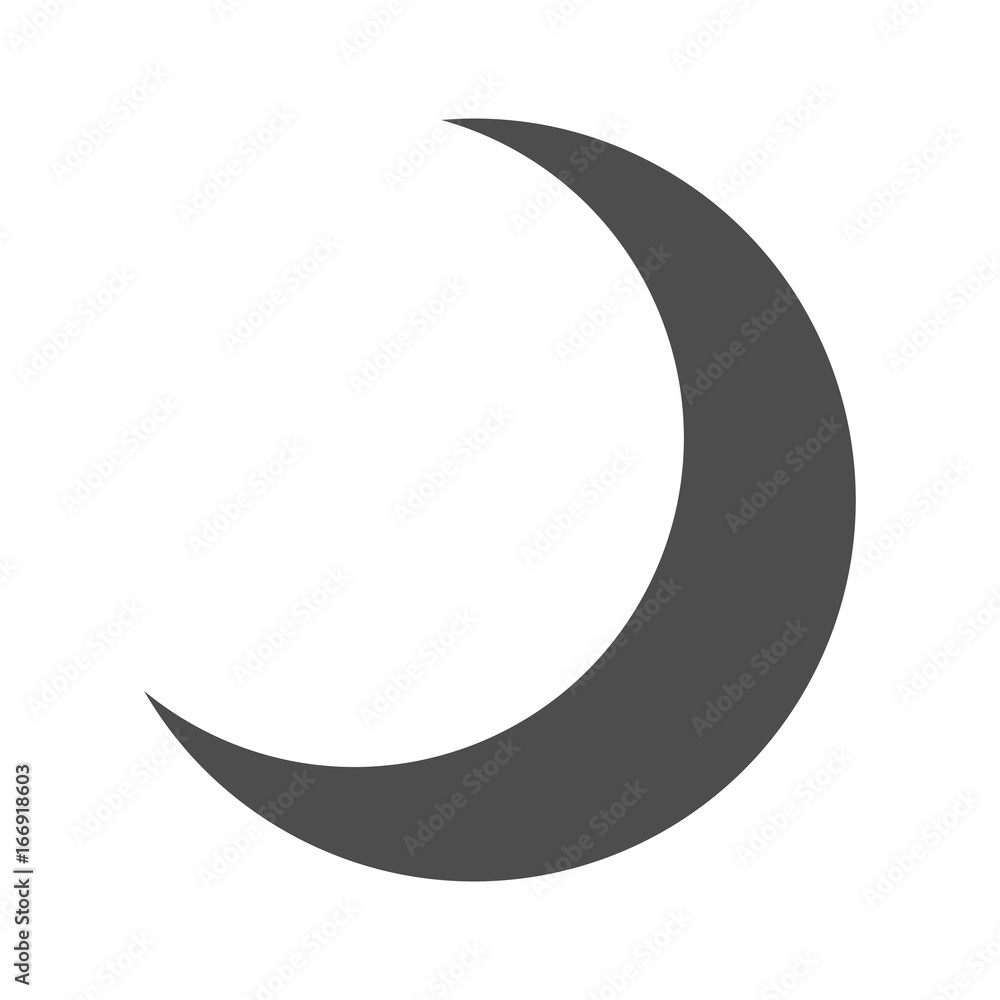 Dark Half Moon Icon Isolated - Crescent, Night, Sky