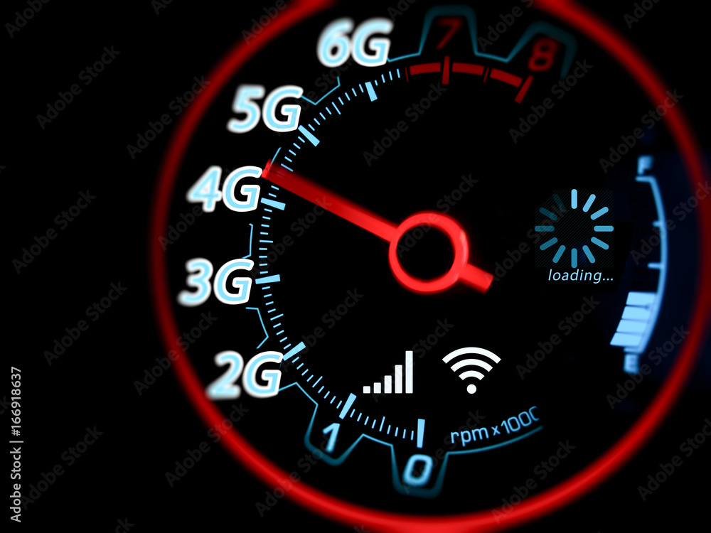 Mobile network and internet on speed indicator Mobile network and internet on speed indicator