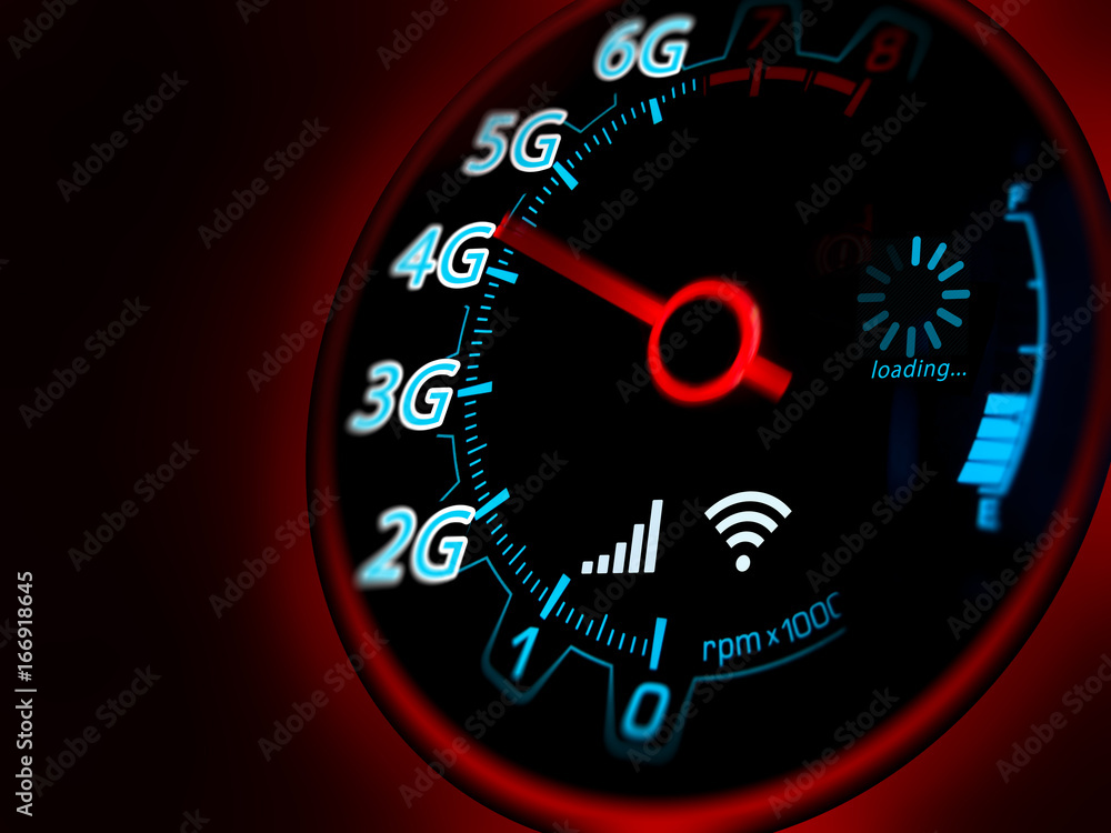 Mobile network and internet on speed indicator Mobile network and internet on speed indicator