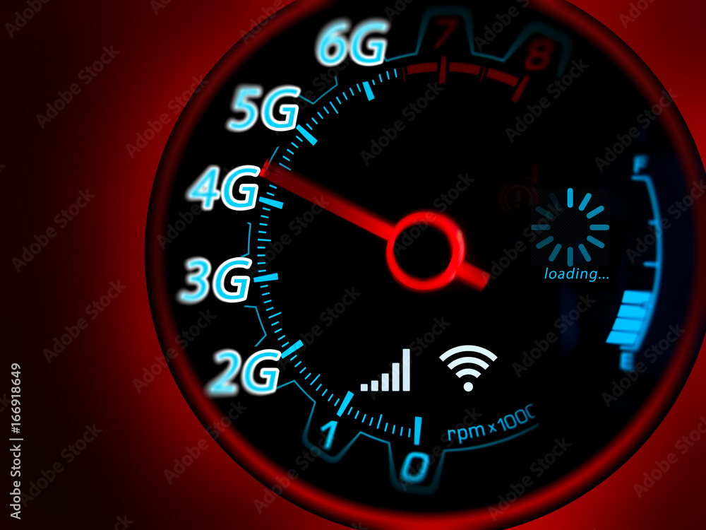 Mobile network and internet on speed indicator Mobile network and internet on speed indicator