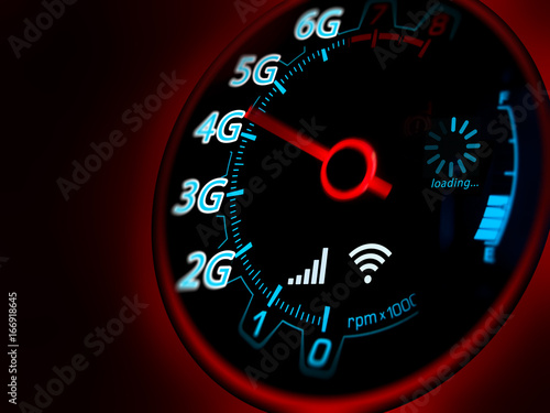 Mobile network and internet on speed indicator