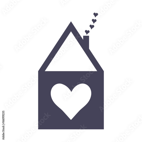 Home Sweet Home icon or vector label. House symbol with a heart symbol. Housewarming sign.