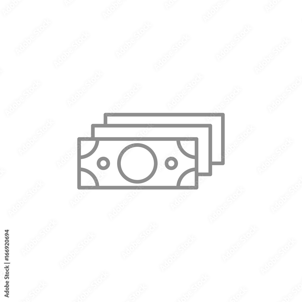 Stack of dollars line thin icon. Business and finance vector. Stack of dollars line thin icon. Business and finance vector.