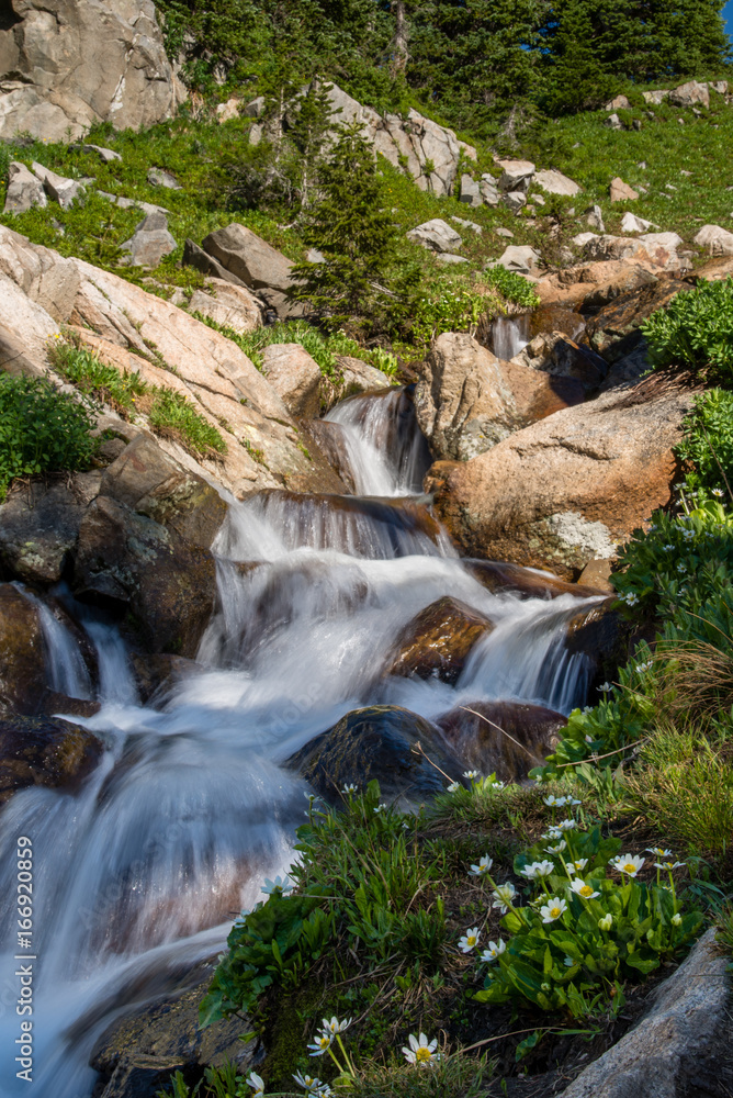 Long Exposure of a waterfall in the Colorado Rocky Mountains Long Exposure of a waterfall in the Colorado Rocky Mountains