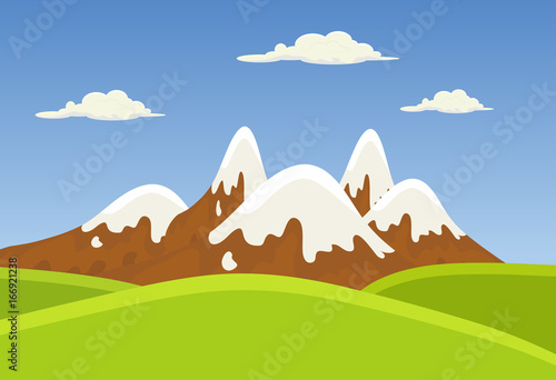 mountains landscape beautiful banner wallpaper design illustration
