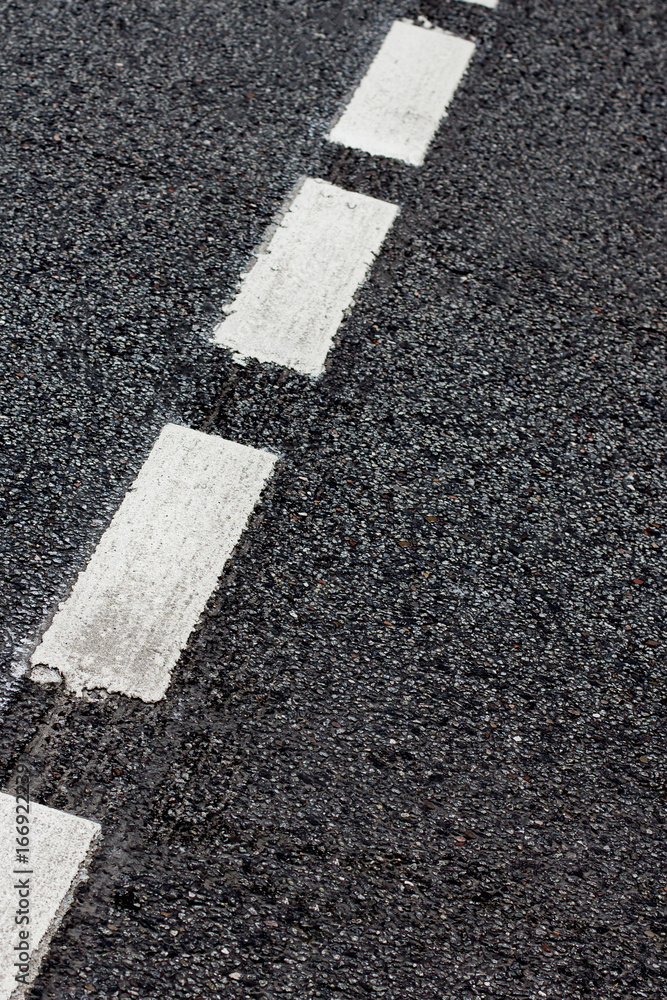 Fototapeta premium Asphalt Road Texture With White Strip