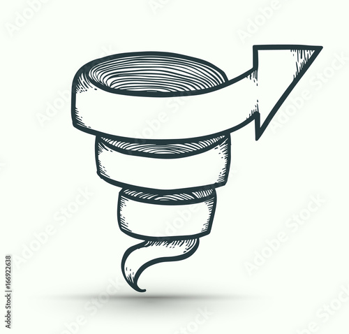 Arrow swirl drawing style.