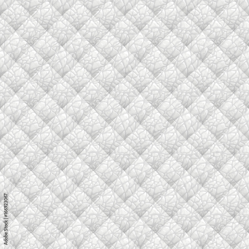 Wyite leather upholstery vector seamless pattern. Quilted leather texture. Anymal skin texture. Can be used in web design and graphic design.