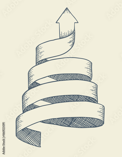 Arrow twist up drawing style.