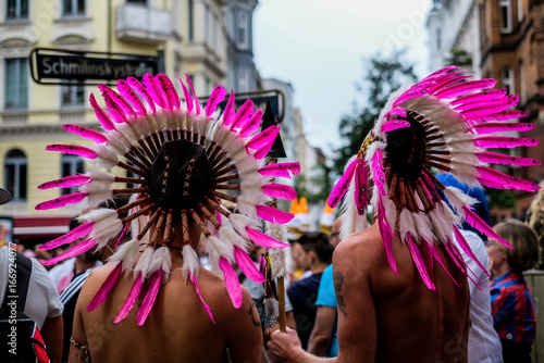 boys in Indiana head jewel at Love parade in Hamburg 2017 
