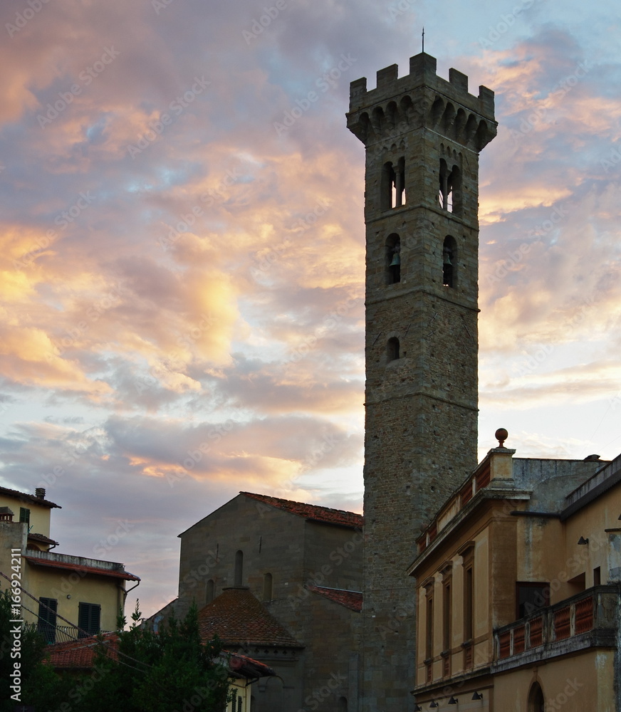 The tower of Fiesole in sunset light