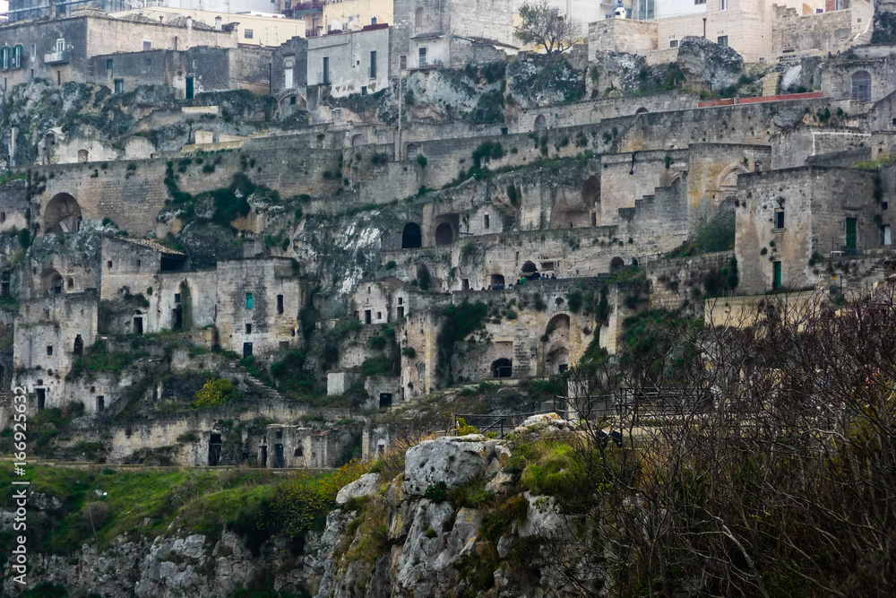 View of Matera Sassi Dwellings