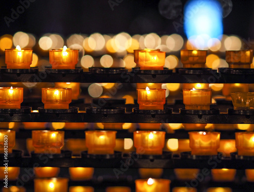 candles in cathedral in Strasbourg