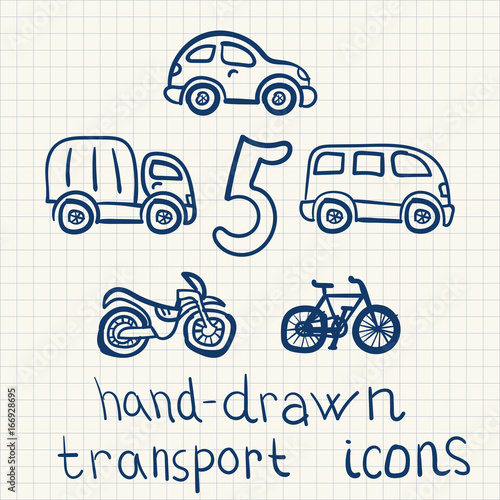 Vector hand-drawn transports illustrations