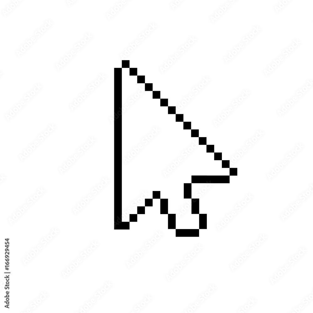 Vector modern arrow cursor icon on white background. Vector modern arrow cursor icon on white background.