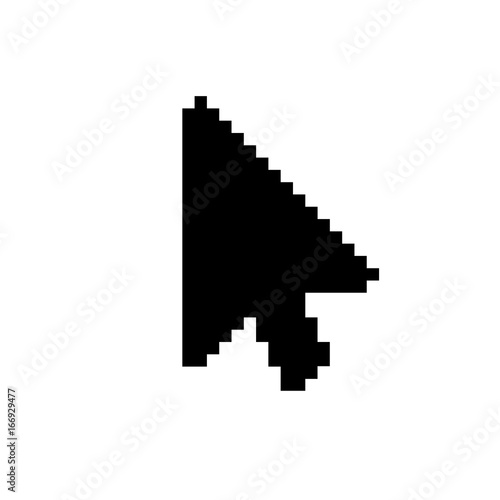 Vector modern arrow cursor icon on white background.