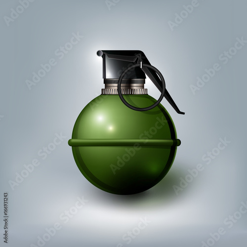Hand grenade on white background, isolated, vector illustration