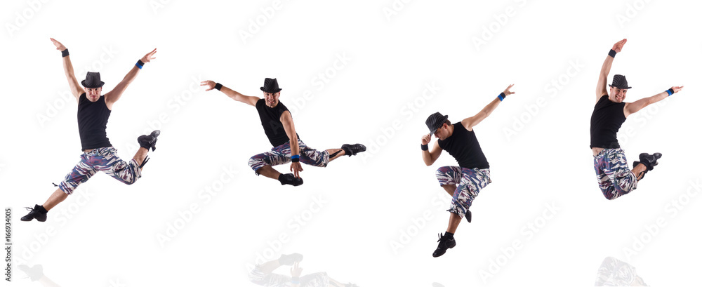 Dancer isolated on the white background